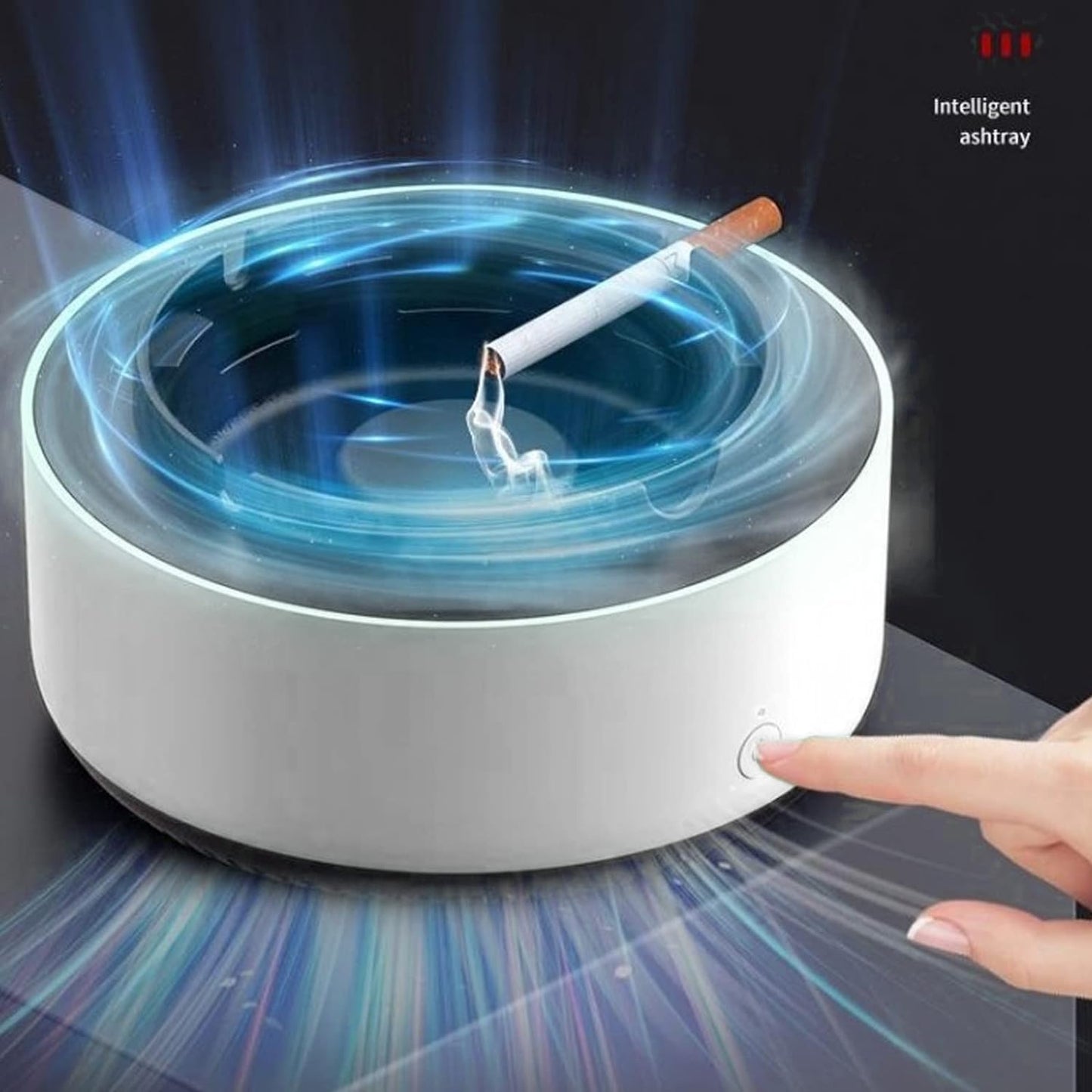 Self extinguishing ashtray - Round - White