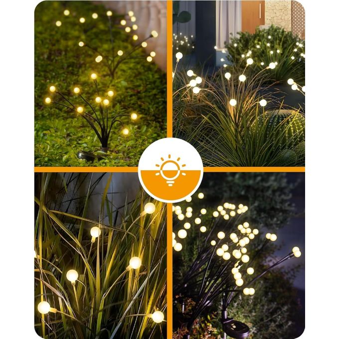 Lampes Solaires - Lot de 2 Firefly Lumières Solaires -2 Modes d'éclairage SoloEasy