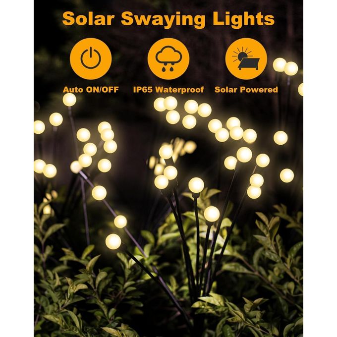 Lampes Solaires - Lot de 2 Firefly Lumières Solaires -2 Modes d'éclairage SoloEasy