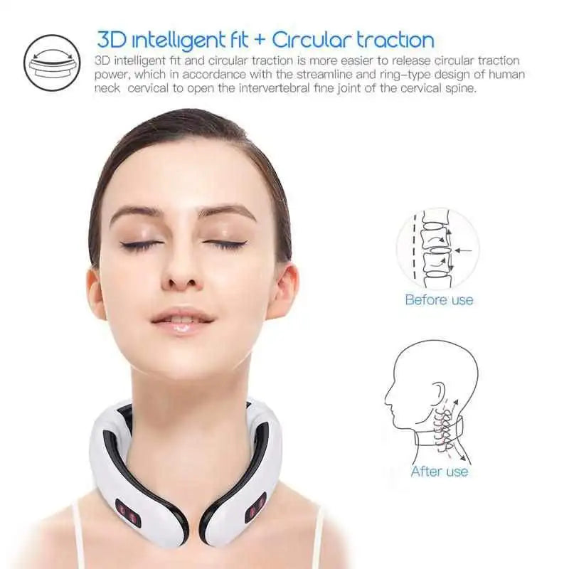 HX-5880 Electric Pulse Neck Massager Cervical Vertebra Impulse Massage SoloEasy