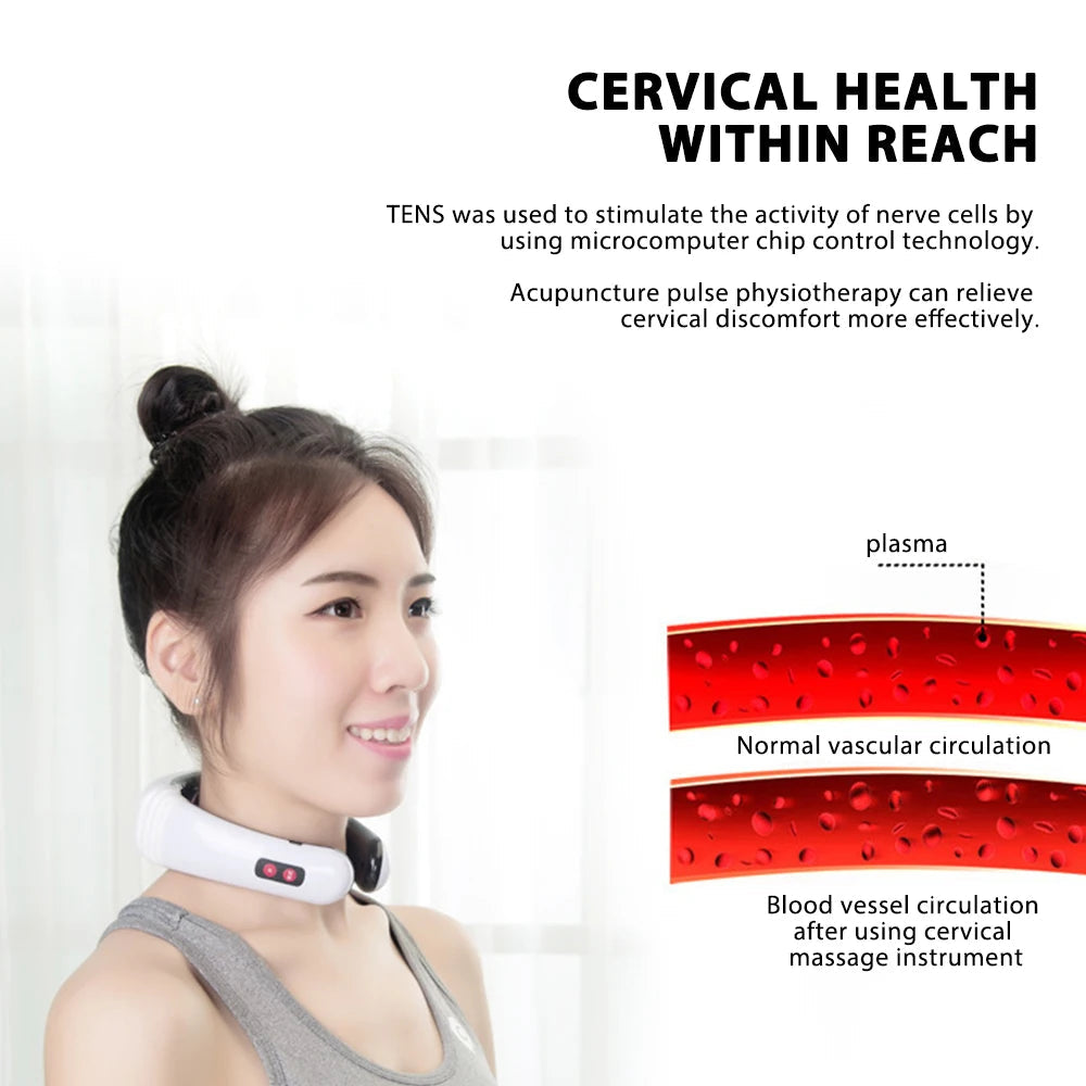 HX-5880 Electric Pulse Neck Massager Cervical Vertebra Impulse Massage SoloEasy