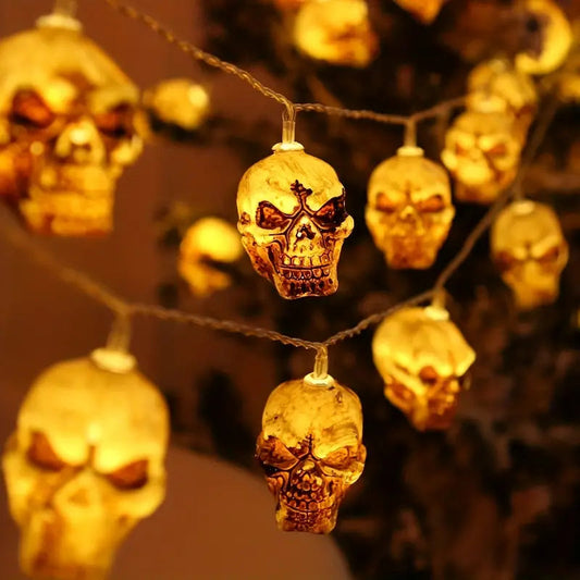 Guirlandes Crane Lumineuse Halloween - Tête de mort SoloEasy