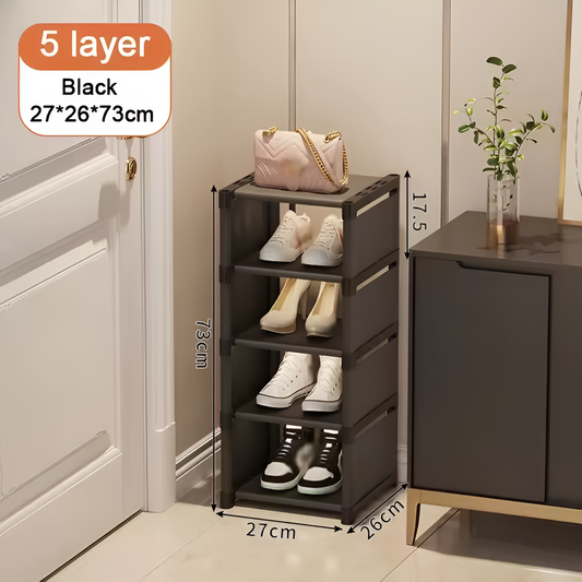 5 Étagère Des Chaussures Empilables - Noir SoloEasy